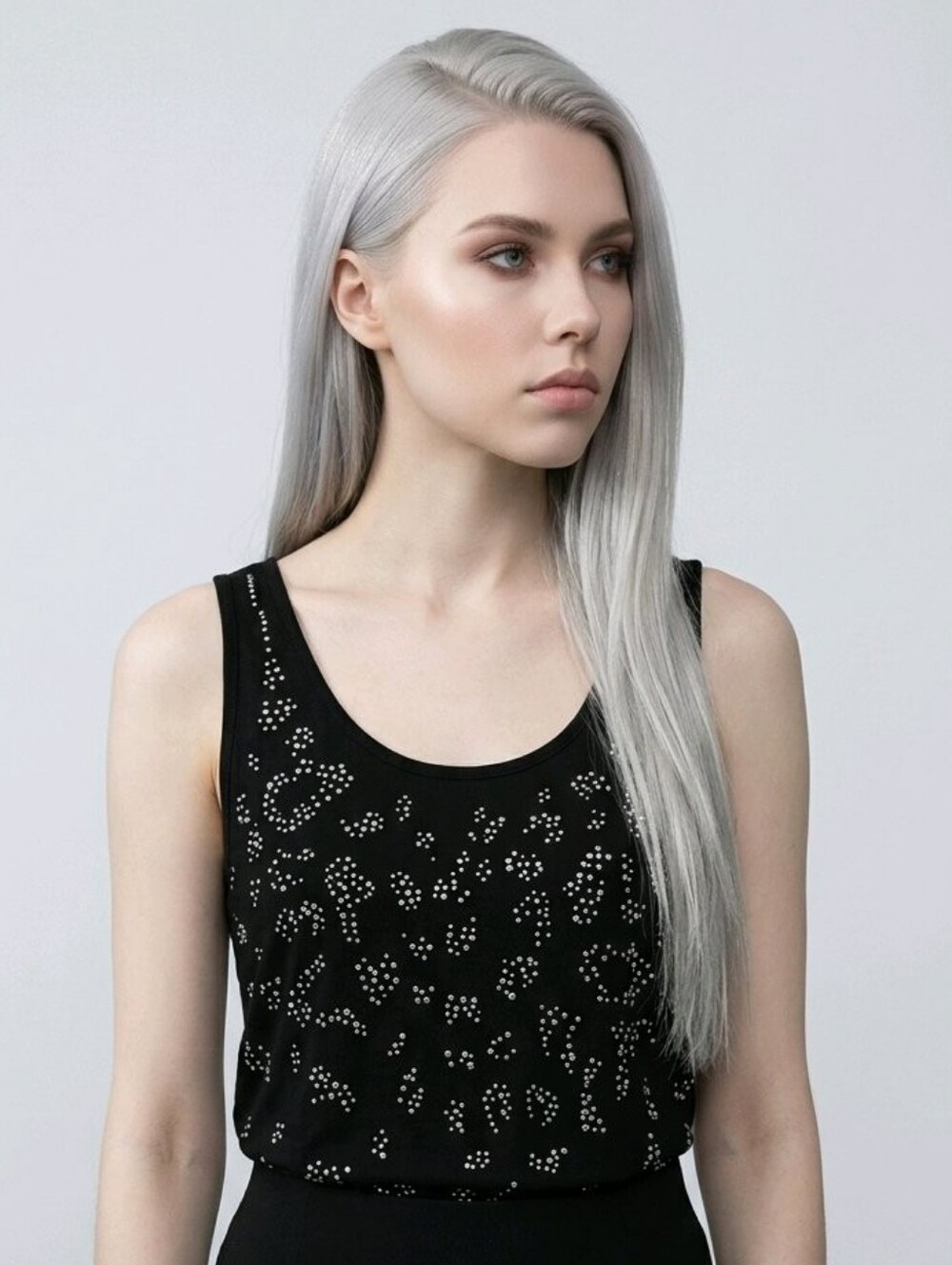 Calvin Klein Black Tank Top with Silver Accents